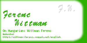 ferenc wittman business card